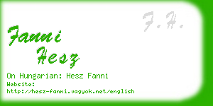 fanni hesz business card